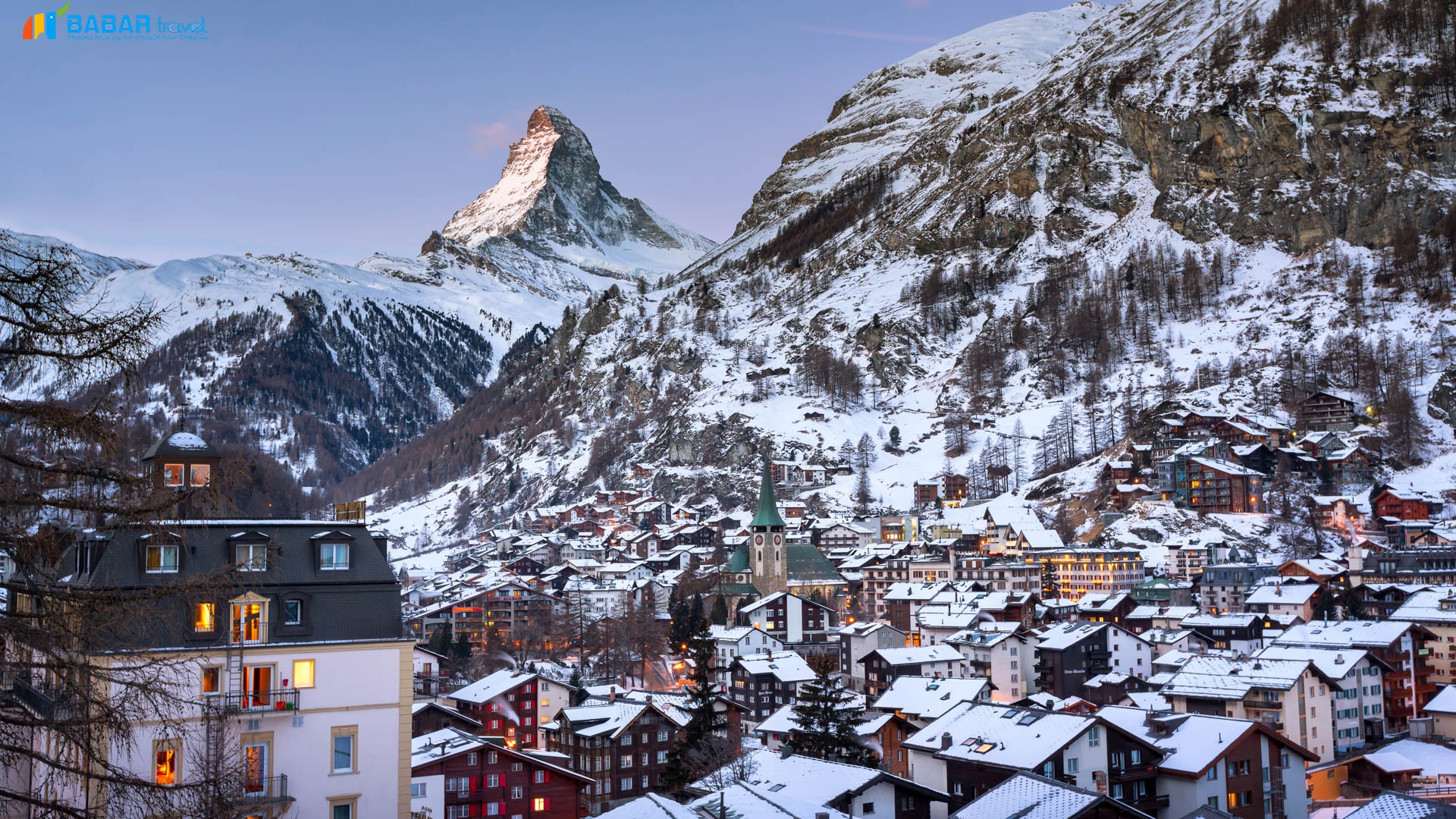 Làng Zermatt -   ngôi làng mơ màng chìm trong tuyết trắng